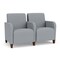 Lesro Siena Lounge Reception 2 Seat Tandem Seating, Walnut, RS Fog Upholstery SN2103 - alternate 1